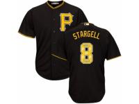 Men's Majestic Pittsburgh Pirates #8 Willie Stargell Black Team Logo Fashion Cool Base MLB Jersey