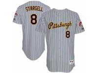 Men's Majestic Pittsburgh Pirates #8 Willie Stargell Grey 1997 Turn Back The Clock MLB Jersey
