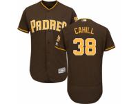 Men's Majestic San Diego Padres #38 Trevor Cahill Brown Flexbase Authentic Collection MLB Jersey
