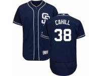 Men's Majestic San Diego Padres #38 Trevor Cahill Navy Blue Flexbase Authentic Collection MLB Jersey