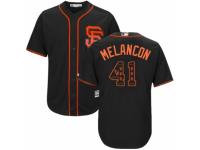 Men's Majestic San Francisco Giants #41 Mark Melancon Black Team Logo Fashion Cool Base MLB Jersey