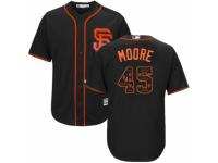 Men's Majestic San Francisco Giants #45 Matt Moore Black Team Logo Fashion Cool Base MLB Jersey