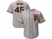 Men's Majestic San Francisco Giants #45 Matt Moore Grey Road 2 Cool Base MLB Jersey