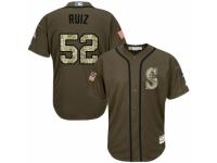 Men's Majestic Seattle Mariners #52 Carlos Ruiz Green Salute to Service MLB Jersey