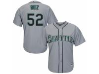 Men's Majestic Seattle Mariners #52 Carlos Ruiz Grey Road Cool Base MLB Jersey