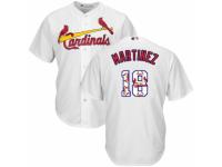 Men's Majestic St. Louis Cardinals #18 Carlos Martinez White Team Logo Fashion Cool Base MLB Jersey