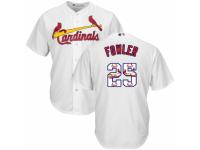 Men's Majestic St. Louis Cardinals #25 Dexter Fowler White Team Logo Fashion Cool Base MLB Jersey