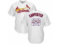 Men's Majestic St. Louis Cardinals #29 Chris Carpenter White Team Logo Fashion Cool Base MLB Jersey