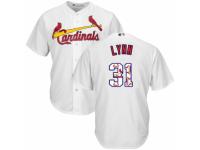 Men's Majestic St. Louis Cardinals #31 Lance Lynn White Team Logo Fashion Cool Base MLB Jersey