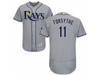 Men's Majestic Tampa Bay Rays #11 Logan Forsythe Grey Flexbase Authentic Collection MLB Jersey