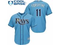 Men's Majestic Tampa Bay Rays #11 Logan Forsythe Light Blue Alternate 2 Cool Base MLB Jersey