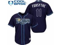 Men's Majestic Tampa Bay Rays #11 Logan Forsythe Navy Blue Alternate Cool Base MLB Jersey
