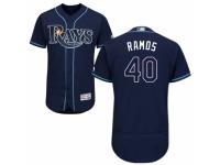 Men's Majestic Tampa Bay Rays #40 Wilson Ramos Navy Blue Flexbase Authentic Collection MLB Jersey