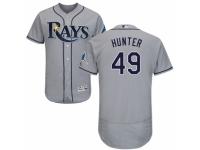 Men's Majestic Tampa Bay Rays #49 Tommy Hunter Grey Flexbase Authentic Collection MLB Jersey