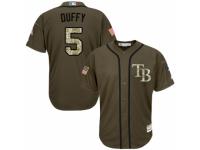 Men's Majestic Tampa Bay Rays #5 Matt Duffy Authentic Green Salute to Service MLB Jersey
