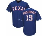 Men's Majestic Texas Rangers #15 Will Middlebrooks Royal Blue Team Logo Fashion Cool Base MLB Jersey