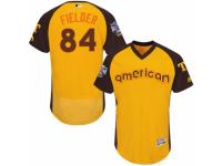 Men's Majestic Texas Rangers #84 Prince Fielder Yellow 2016 All-Star American League BP Authentic Collection Flex Base MLB Jersey