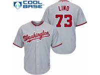 Men's Majestic Washington Nationals #73 Adam Lind Grey Road Cool Base MLB Jersey
