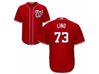 Men's Majestic Washington Nationals #73 Adam Lind Red Alternate 1 Cool Base MLB Jersey