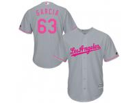 Men's Majestic Yimi Garcia Los Angeles Dodgers Gray Cool Base Mother's Day Jersey