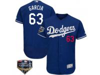 Men's Majestic Yimi Garcia Los Angeles Dodgers Royal Flex Base Alternate Collection 2018 World Series Jersey