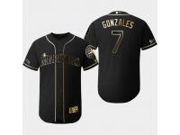 Men's Mariners 2019 Black Golden Edition Marco Gonzales Flex Base Stitched Jersey