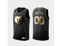 Men's Memphis Grizzlies #00 Custom Black Golden Edition Jersey With Any Name And Number