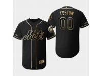 Men's Mets 2019 Black Golden Edition Custom Flex Base Stitched Jersey