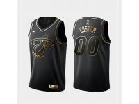 Men's Miami Heat Black Custom Golden Edition Jersey With Any Name And Number