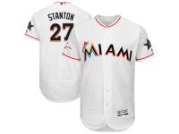 Men's Miami Marlins Giancarlo Stanton Majestic White 2017 MLB All-Star Game Authentic Flex Base Jersey