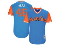 Men's Miami Marlins Kyle Barraclough Bear Majestic Blue 2017 Players Weekend Jersey