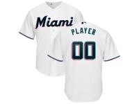 Men's Miami Marlins Majestic White Home 2019 Cool Base Custom Jersey