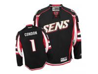 Men's Mike Condon Authentic Black Reebok Jersey NHL Ottawa Senators #1 Third