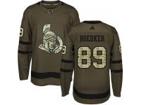 Men's Mikkel Boedker Authentic Green Adidas Jersey NHL Ottawa Senators #89 Salute to Service