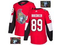 Men's Mikkel Boedker Authentic Red Adidas Jersey NHL Ottawa Senators #89 Fashion Gold