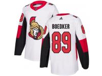 Men's Mikkel Boedker Authentic White Adidas Jersey NHL Ottawa Senators #89 Away