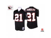 Men's Mitchell and Ness Atlanta Falcons #21 Deion Sanders Authentic Black Throwback NFL Jersey