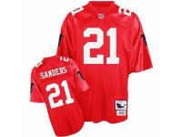Men's Mitchell and Ness Atlanta Falcons #21 Deion Sanders Authentic Red Throwback NFL Jersey