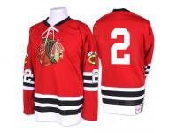 Men's Mitchell and Ness NHL Chicago Blackhawks #2 Duncan Keith Authentic Jersey Red 1960-61 Throwback Mitchell and Ness7172156