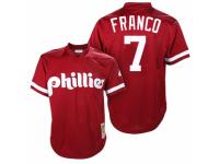 Men's Mitchell and Ness Philadelphia Phillies #7 Maikel Franco Red Throwback MLB Jersey