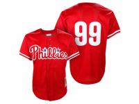 Men's Mitchell and Ness Philadelphia Phillies #99 Mitch Williams Red Throwback MLB Jersey