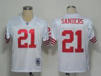 Men's Mitchell & Ness San Francisco 49ers #21 Deion Sanders Throwback Jersey-White