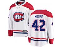 Men's Montreal Canadiens #42 Dominic Moore Authentic White Away Breakaway NHL Jersey