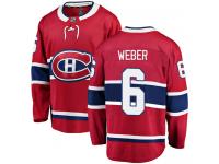Men's Montreal Canadiens #6 Shea Weber Authentic Red Home Breakaway NHL Jersey