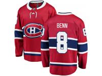 Men's Montreal Canadiens #8 Jordie Benn Authentic Red Home Breakaway NHL Jersey