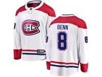 Men's Montreal Canadiens #8 Jordie Benn Authentic White Away Breakaway NHL Jersey