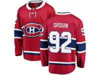 Men's Montreal Canadiens #92 Jonathan Drouin Authentic Red Home Breakaway NHL Jersey