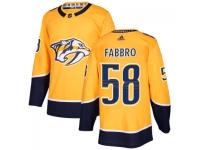 Men's Nashville Predators #58 Dante Fabbro adidas Gold Authentic Jersey