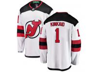 Men's New Jersey Devils #1 Keith Kinkaid White Away Breakaway NHL Jersey