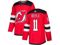 Men's New Jersey Devils #11 Brian Boyle Adidas Red Home Authentic NHL Jersey